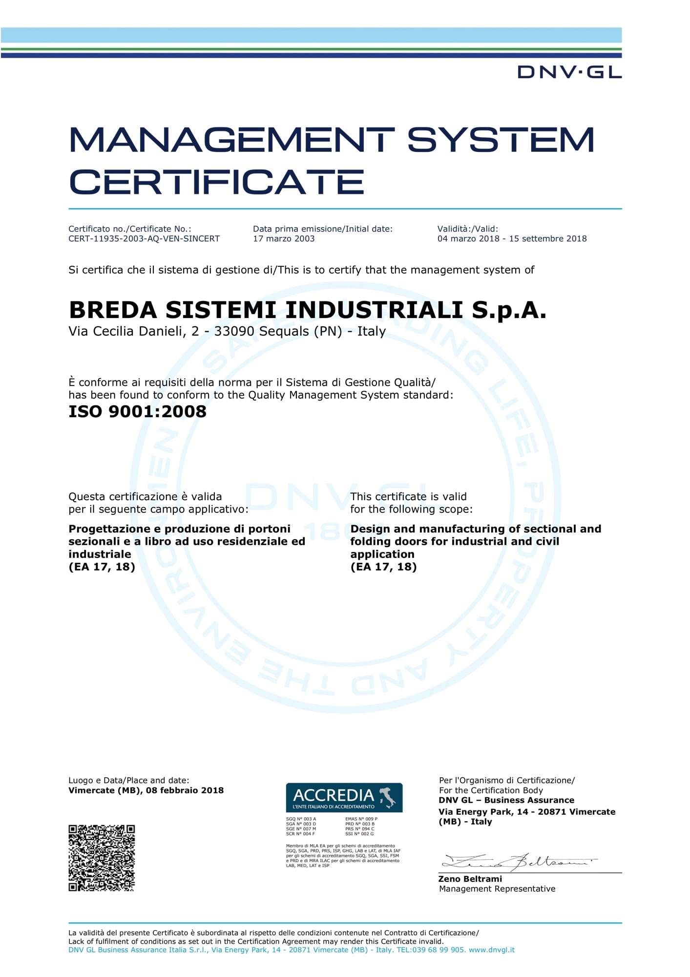 Certificazione ISO 9001